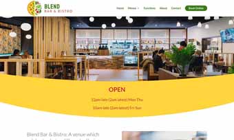 Blend Bar & Bistro Website Screenshot